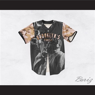 Biggie Smalls 21 Tan Camouflage Brooklyn's Finest Baseball Jersey