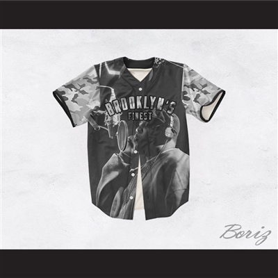 Biggie Smalls 21 Gray Camouflage Brooklyn's Finest Baseball Jersey