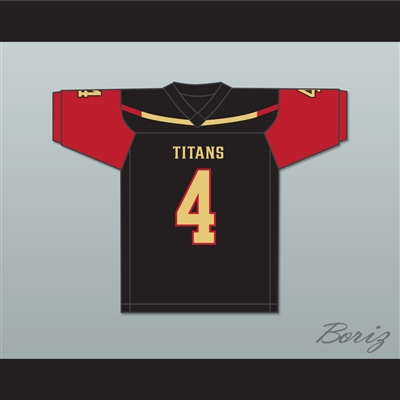 Bailey Zappe 4 Victoria East High School Titans Black Football Jersey 1