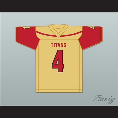 Bailey Zappe 4 Victoria East High School Titans Old Gold Football Jersey 1