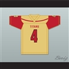 Bailey Zappe 4 Victoria East High School Titans Old Gold Football Jersey 2
