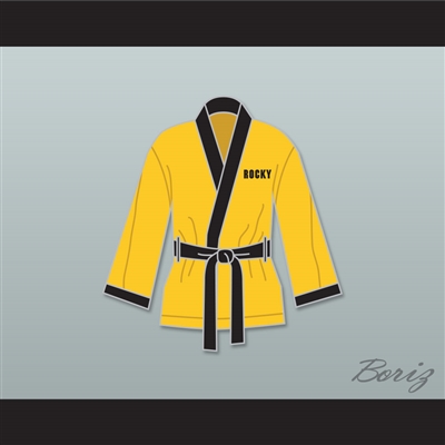 Rocky Italian Stallion Yellow Satin Half Boxing Robe