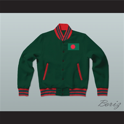 Bangladesh Varsity Letterman Jacket-Style Sweatshirt
