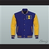 Barbados Royal Blue Wool and Yellow Gold Lab Leather Varsity Letterman Jacket