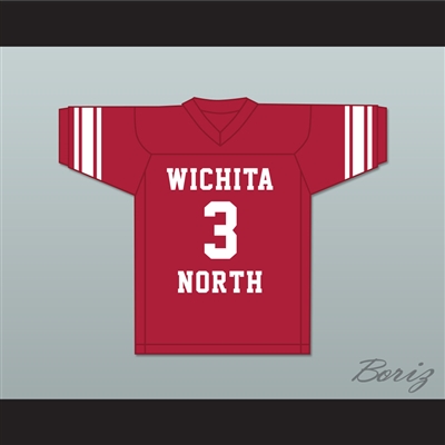 Barry Sanders 3 Wichita North High School Redskins Red Football Jersey 2