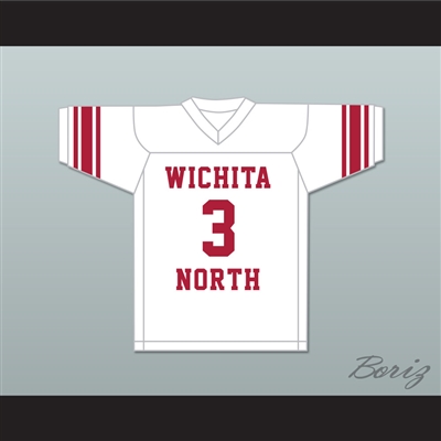 Barry Sanders 3 Wichita North High School Redskins White Football Jersey 2