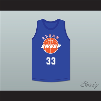 Barry Worth 33 Clean Sweep Blue Basketball Jersey Slam Dunk Ernest 1