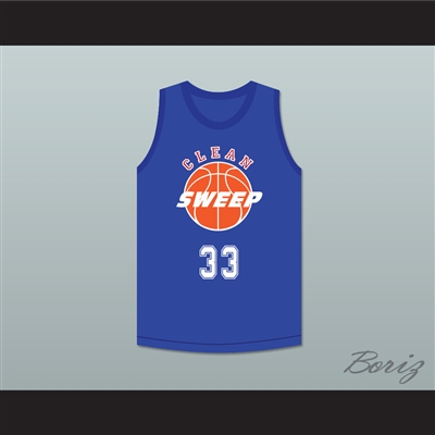 Barry Worth 33 Clean Sweep Blue Basketball Jersey Slam Dunk Ernest 2