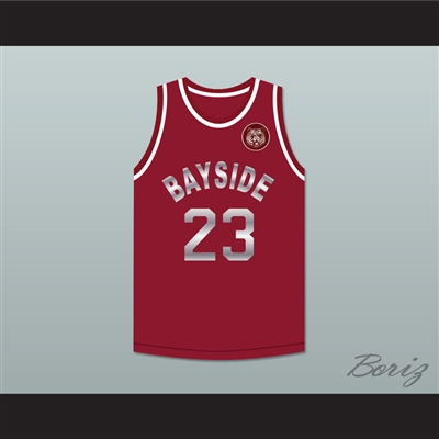 Saved By The Bell AC Slater 23 Bayside Tigers Maroon Basketball Jersey Includes Tiger Patch