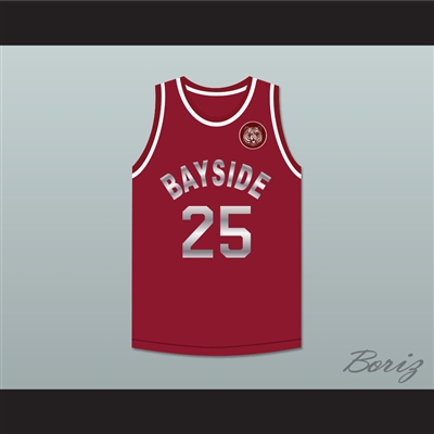 Saved By The Bell Zack Morris 25 Bayside Tigers Maroon Basketball Jersey Includes Tiger Patch