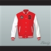 Bayside Tigers High School Red Wool and White Lab Leather Varsity Letterman Jacket