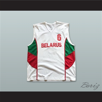 Belarus 6 White Basketball Jersey