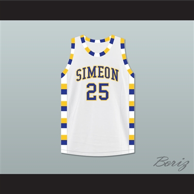 Ben 'Benji' Wilson 25 Simeon Career Academy Wolverines White Basketball Jersey