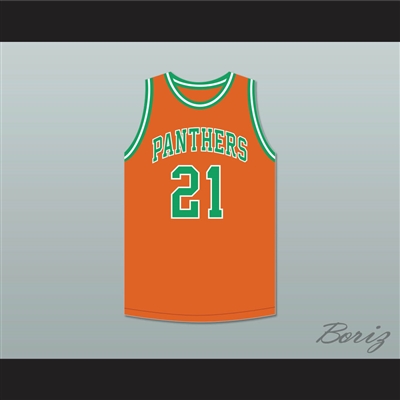 Bill Sharman 21 Porterville High School Panthers Orange Basketball Jersey 1