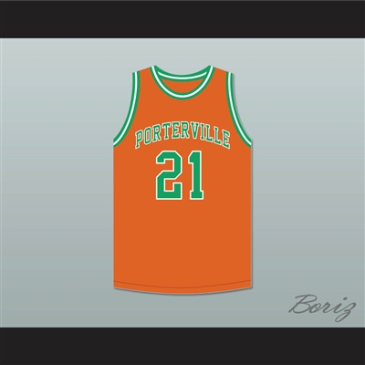 Bill Sharman 21 Porterville High School Panthers Orange Basketball Jersey 2