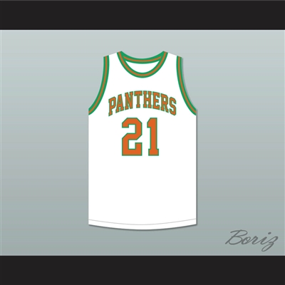 Bill Sharman 21 Porterville High School Panthers White Basketball Jersey 1