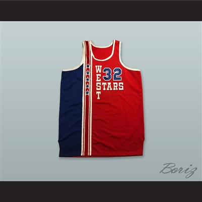 Bill Walton 32 All Star West Red Basketball Jersey