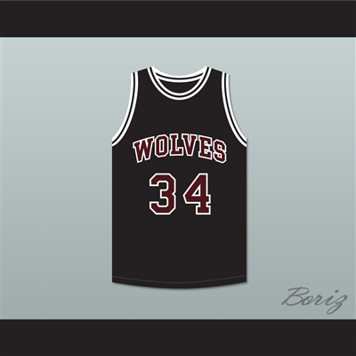 Billy Dunn 34 Wolves High School Black Basketball Jersey