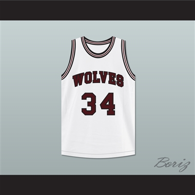 Billy Dunn 34 Wolves High School White Basketball Jersey