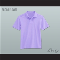 Men's Solid Color Biloba Flower Polo Shirt