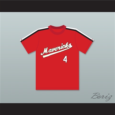 Bing Russell 4 Portland Mavericks Red Baseball Jersey The Battered Bastards of Baseball
