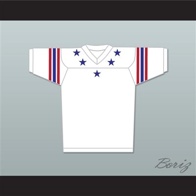 Blue Stars Red and Blue Stripes White Football Jersey