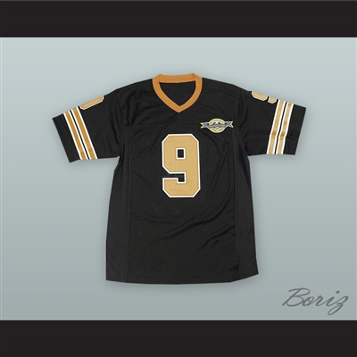 Bobby Boucher 9 Mud Dogs Black Football Jersey with Bourbon Bowl Patch
