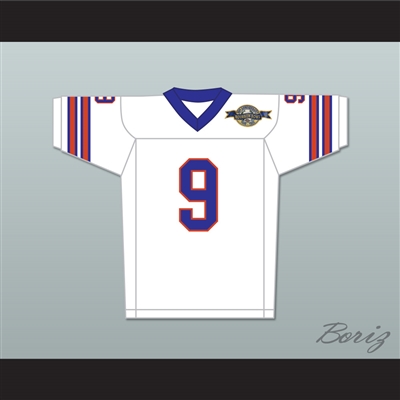 Bobby Boucher 9 Mud Dogs Away Football Jersey with Bourbon Bowl Patch
