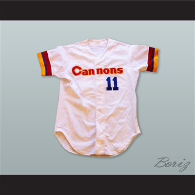 Frank Bolick 11 Calgary Cannons White Button Down Baseball Jersey