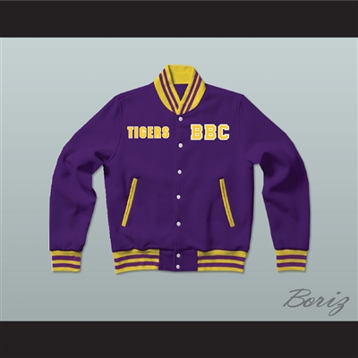 Boynton Beach Community High School Tigers Purple/Yellow Varsity Letterman Jacket-Style Sweatshirt