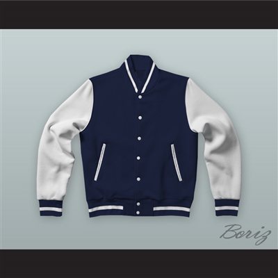 Brad Hamilton Dark Blue Varsity Letterman Jacket-Style Sweatshirt Fast Times at Ridgemont High
