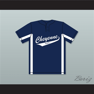 Brandon Nimmo 24 Cheyenne Post Six Navy Blue Baseball Jersey 1