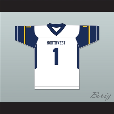 Breece Hall 1 Wichita Northwest High School Grizzlies White Football Jersey 1