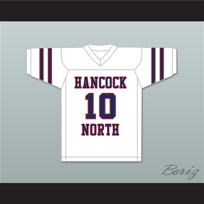Brett Favre 10 Hancock North Central High School Hawks White Football Jersey 3