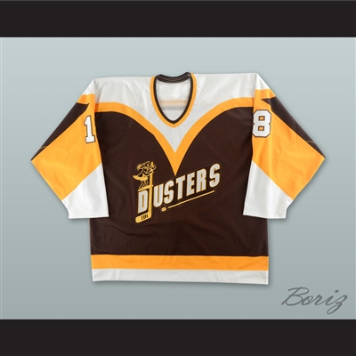 Brian Lee 18 Binghamton Broome Dusters Brown Hockey Jersey