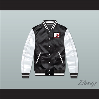 Bricklayers Basketball 4th Annual Rock N' Jock B-Ball Jam Black/ White Varsity Letterman Satin Bomber Jacket