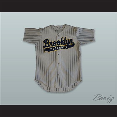Brooklyn Cyclones Gray Pinstriped Baseball Jersey