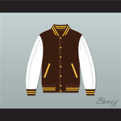 Broome Dusters Brown and White Varsity Letterman Jacket-Style Sweatshirt 2