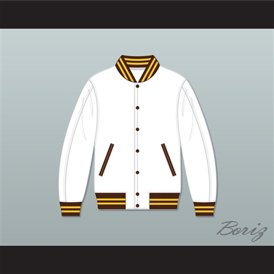 Broome Dusters White Varsity Letterman Jacket-Style Sweatshirt 1