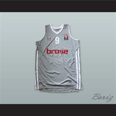 Brose Bamberg Germany 9 Gray Basketball Jersey
