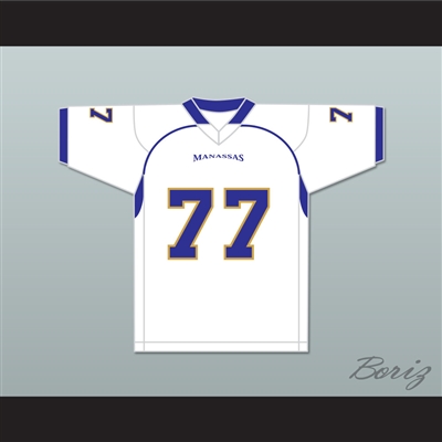 O.C. Brown 77 Manassas Tigers High School White Football Jersey Undefeated