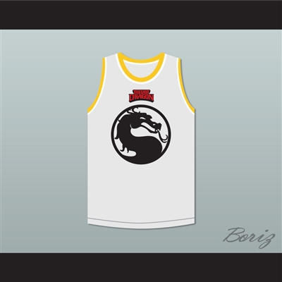 Bruce Leroy Green 85 Mortal Kombat The Last Dragon White with Yellow Graphics Jersey and Embroidered Patch