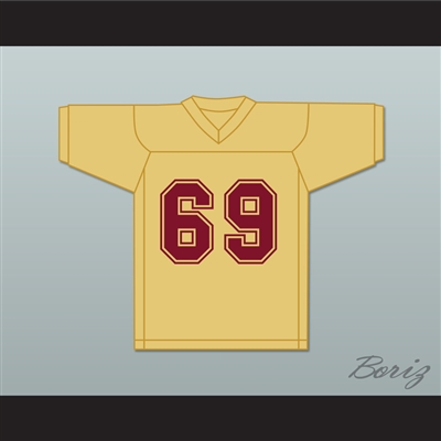 Buddy Boy 69 Heartland State University Comebacks Gold Practice Football Jersey