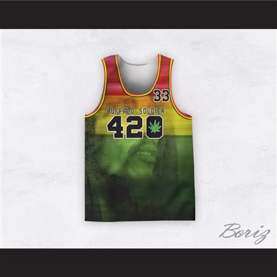 Bob Marley 33 420 Buffalo Soldier Rasta Style Basketball Jersey