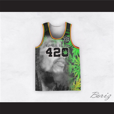 Bob Marley 33 420 Buffalo Soldier Cannabis Basketball Jersey