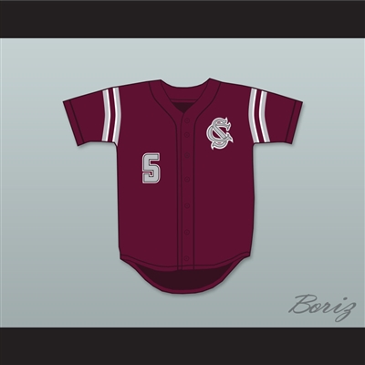 Madison Bumgarner 5 South Caldwell High School Spartans Maroon Baseball Jersey 1