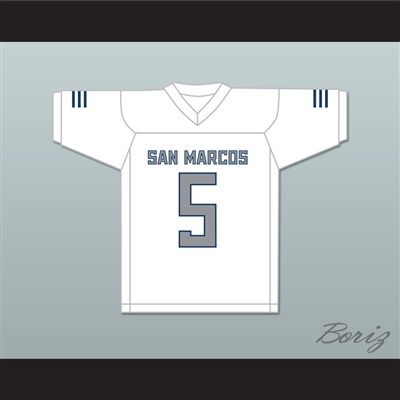 Terrell Burgess 5 San Marcos High School Knights White Football Jersey 1