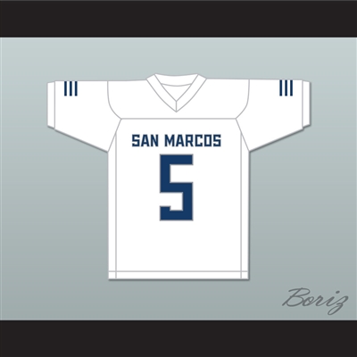 Terrell Burgess 5 San Marcos High School Knights White Football Jersey 2