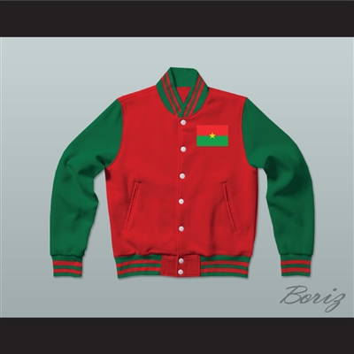 Burkina Faso Varsity Letterman Jacket-Style Sweatshirt