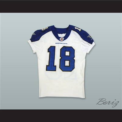 Bush 18 Dallas Desperados White Football Jersey